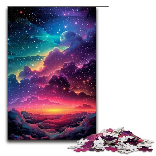 Puzzle für Erwachsene, 1000 Teile, Regenbogen-Universum, Puzzle-Geschenk, Holzpuzzle, tolles Geschenk für Erwachsene (Größe 50 x 75 cm) von WGLINGX