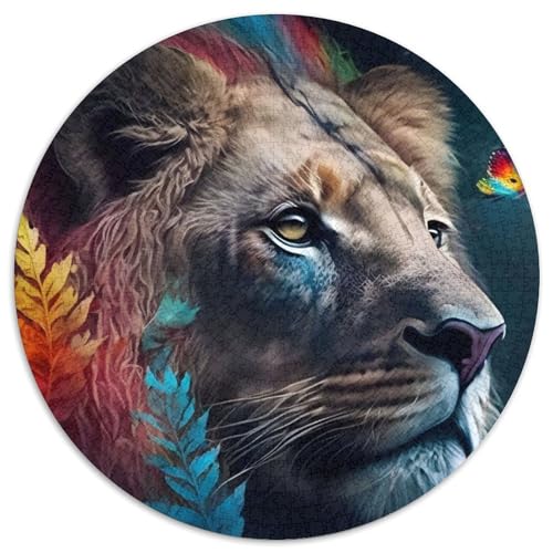 Puzzle für Erwachsene, 1000 Teile, Regenbogenlöwe, anspruchsvolle Puzzles, anspruchsvolles Denkspiel für Teenager und Familien (67,5x67,5cm) von WGLINGX