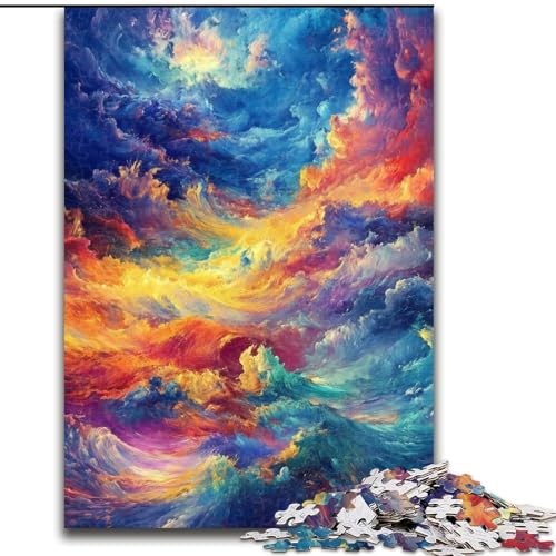 Puzzle für Erwachsene, 1000 Teile, Regenbogenwolke, Puzzle, 1000 Teile, Heimdekorationsgeschenk, Denkspiel (Größe 26x38cm) von WGLINGX