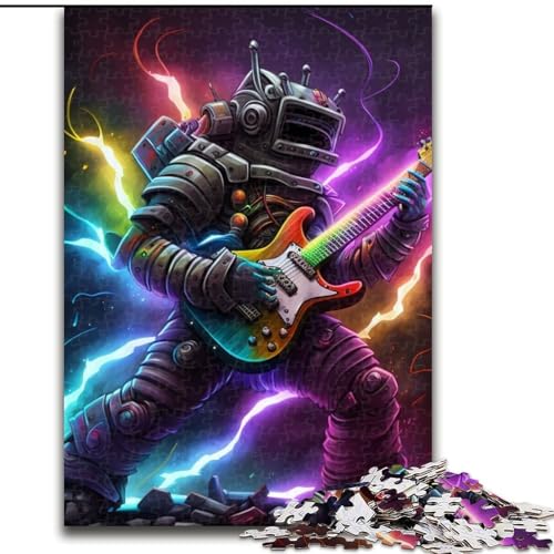 Puzzle für Erwachsene, 1000 Teile, Roboter spielt Gitarre, Papppuzzle, anspruchsvolle DIY-Kunst für Enthusiasten, Entspannung (Größe 26x38cm) von WGLINGX