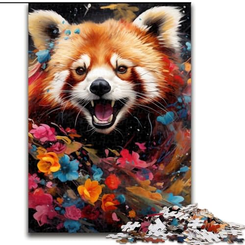 Puzzle für Erwachsene, 1000 Teile, Roter Panda, Puzzle für Erwachsene, 1000 Teile, geeignet für Geburtstage, Halloween, Thanksgiving, Ostern (Größe 26x38cm) von WGLINGX