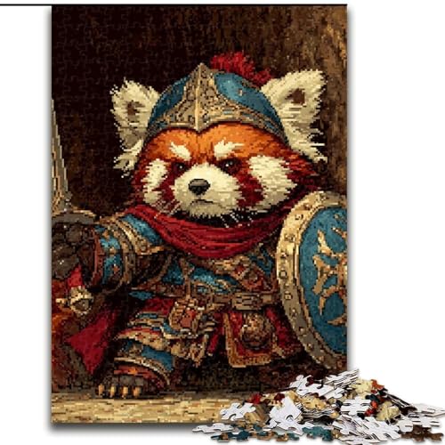Puzzle für Erwachsene, 1000 Teile, Roter Panda-Krieger, anspruchsvolle Puzzles, Spaß für die ganze Familie, Basteln, perfekt für Geburtstage, Feiertage (Größe 26x38cm) von WGLINGX