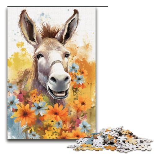 Puzzle für Erwachsene, 1000 Teile, Sakura-Esel, Heimdekoration, Puzzle, Spielzeug, (Größe 38 x 26 cm) von WGLINGX