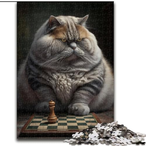 Puzzle für Erwachsene, 1000 Teile, Schachkatzen-Puzzle für Erwachsene, anspruchsvolles Denkspiel für Teenager, perfekt als Heimdekoration oder Geschenk, Größe 50x75cm von WGLINGX
