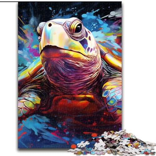 Puzzle für Erwachsene, 1000 Teile, Schildkröten-Puzzle aus Karton, pädagogisches und unterhaltsames Indoor-Spiel zur Heimdekoration (Größe 26x38cm) von WGLINGX