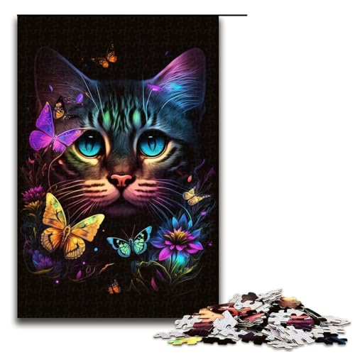 Puzzle für Erwachsene, 1000 Teile, Schmetterlingskatze, Puzzlespielzeug, Lernspiel für Geburtstag, Weihnachten, für Jugendliche ab 14 Jahren, 50 x 75 cm Puzzle für Erwachsene, 1000 Teile, Schmetterlingskatze, Puzzlespielzeug, Lernspiel für Geburtstag, Weihnachten, für Jugendliche ab 14 Jahren, 50 x 75 cm von WGLINGX