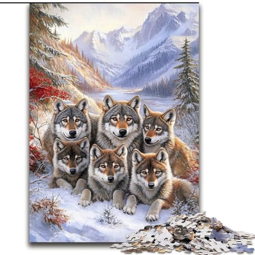 Puzzle für Erwachsene, 1000 Teile, Schneewolf, 1000 Teile, Puzzle für Erwachsene, für Jugendliche ab 14 Jahren, Heimdekoration (Größe 50x75cm) von WGLINGX