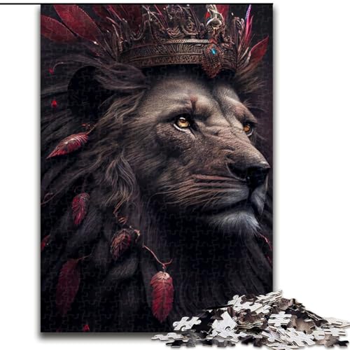 Puzzle für Erwachsene, 1000 Teile, Schwarzer König der Löwen oder Rote Kunst, Holzpuzzle, perfekt für Familienspaß an Geburtstagen, Weihnachten, Größe 50x75cm Puzzle für Erwachsene, 1000 Teile, Schwarzer König der Löwen oder Rote Kunst, Holzpuzzle, perfekt für Familienspaß an Geburtstagen, Weihnachten, Größe 50x75cm von WGLINGX