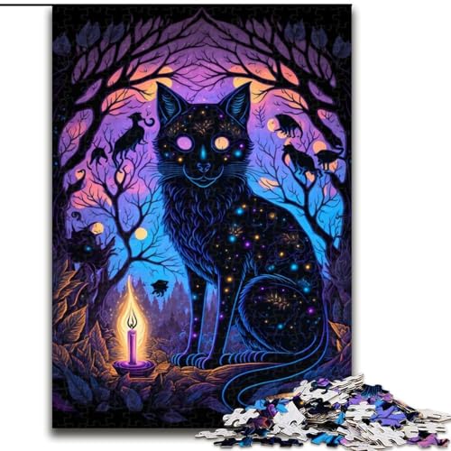 Puzzle für Erwachsene, 1000 Teile, Schwarzlichtkatze, Holzpuzzle, Geburtstage, Weihnachten, Halloween, Thanksgiving, Ostern, Größe 50x75cm Puzzle für Erwachsene, 1000 Teile, Schwarzlichtkatze, Holzpuzzle, Geburtstage, Weihnachten, Halloween, Thanksgiving, Ostern, Größe 50x75cm von WGLINGX