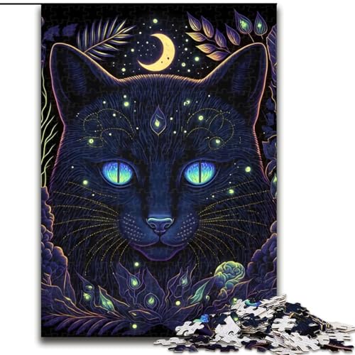 Puzzle für Erwachsene, 1000 Teile, Schwarzlichtkatze, Papppuzzle, Geburtstage, Weihnachten, Halloween, Thanksgiving, Ostern, Größe 26x38cm Puzzle für Erwachsene, 1000 Teile, Schwarzlichtkatze, Papppuzzle, Geburtstage, Weihnachten, Halloween, Thanksgiving, Ostern, Größe 26x38cm von WGLINGX
