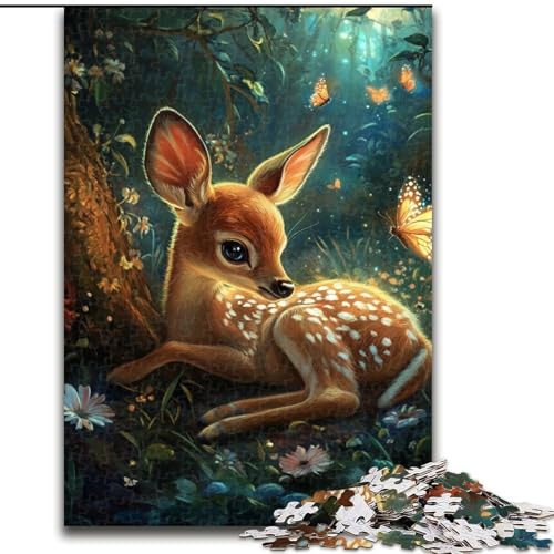 Puzzle für Erwachsene, 1000 Teile, Sikahirsch-Holzpuzzle, anspruchsvolles DIY-Denkspiel, interaktive Familienaktivität (Größe 50x75cm) von WGLINGX