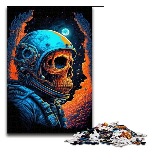 Puzzle für Erwachsene, 1000 Teile, Skelett-Astronauten-Puzzle für Erwachsene, Holzpuzzle, Familienspiel (Größe 50 x 75 cm) von WGLINGX