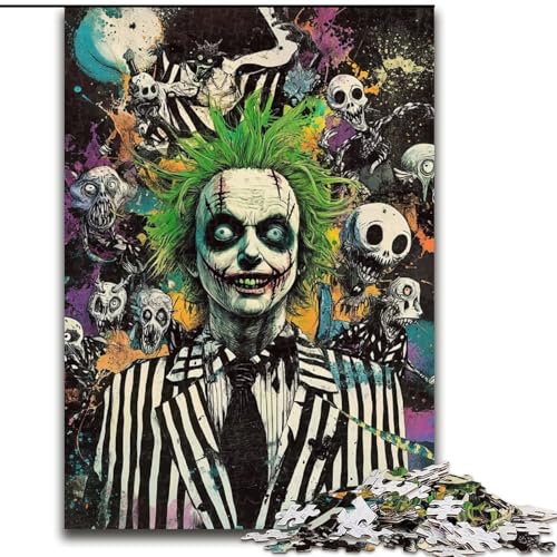 Puzzle für Erwachsene, 1000 Teile, Skelett-Clown, 1000 Teile, Puzzle für Erwachsene, Lernspiel, Herausforderungsspielzeug (Größe 50x75cm) von WGLINGX