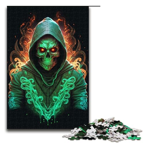 Puzzle für Erwachsene, 1000 Teile, Skelett-Ritter, Heimdekoration, Puzzle, Spielzeug, (Größe 50 x 75 cm) von WGLINGX