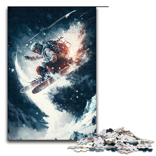 Puzzle für Erwachsene, 1000 Teile, Skifahren in den Bergen, anspruchsvolles Spielspielzeug, tolles Geschenk für Spiele (Größe 50 x 75 cm) von WGLINGX