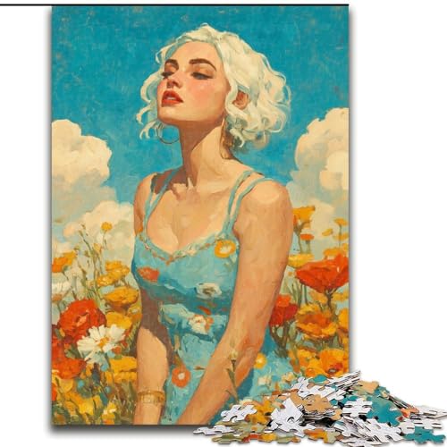 Puzzle für Erwachsene, 1000 Teile, Sommermädchen, 1000 Teile, Puzzle für Erwachsene, Lernspiel, Herausforderungsspielzeug (Größe 50x75cm) von WGLINGX