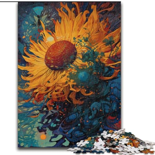 Puzzle für Erwachsene, 1000 Teile, Sonnenblumen-Unmögliches Puzzle für Erwachsene, Heimdekorationsgeschenk, Denkspiel (Größe 26x38cm) von WGLINGX
