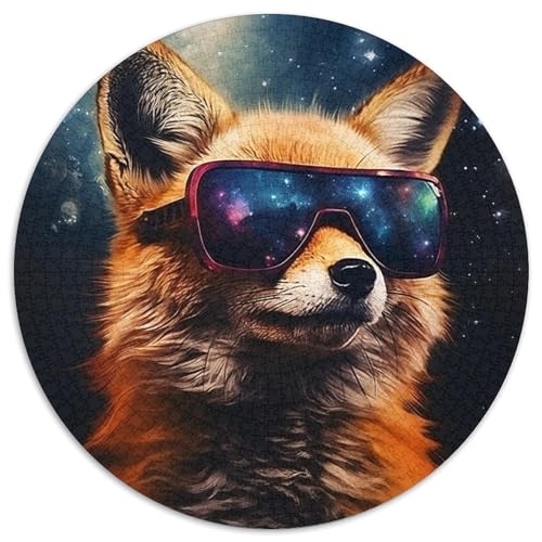 Puzzle für Erwachsene, 1000 Teile, Sonnenbrillen-Fuchs, Kartonpuzzle mit interaktivem Familienspiel, Kinder ab 14 Jahren (67,5 x 67,5 cm) von WGLINGX