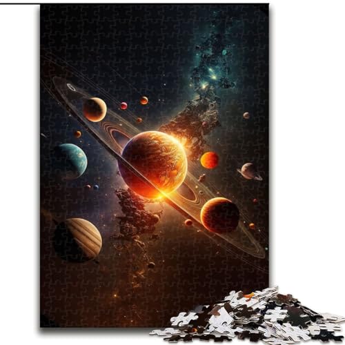 Puzzle für Erwachsene, 1000 Teile, Sonnensystem, Neon, 1000-teiliges Puzzle für Erwachsene, Lernspiel, Herausforderungsspielzeug (Größe 26x38cm) von WGLINGX