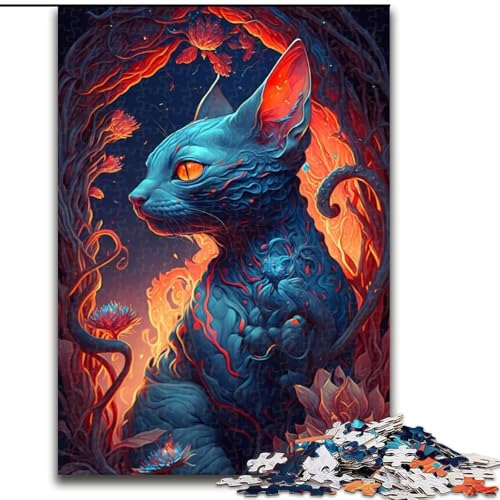 Puzzle für Erwachsene, 1000 Teile, Sphynx Spellbound, Puzzle für Erwachsene, 1000 Teile, Aktivität für Erwachsene und die ganze Familie, DIY-Heimdekoration, Geschenk, Größe 50x75cm von WGLINGX
