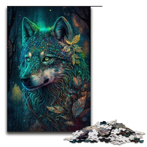 Puzzle für Erwachsene, 1000 Teile, Spirit Wolf, Familienspaß-Puzzle, lustige Puzzles für und Teenager ab 14 Jahren (Größe 50 x 75 cm) von WGLINGX