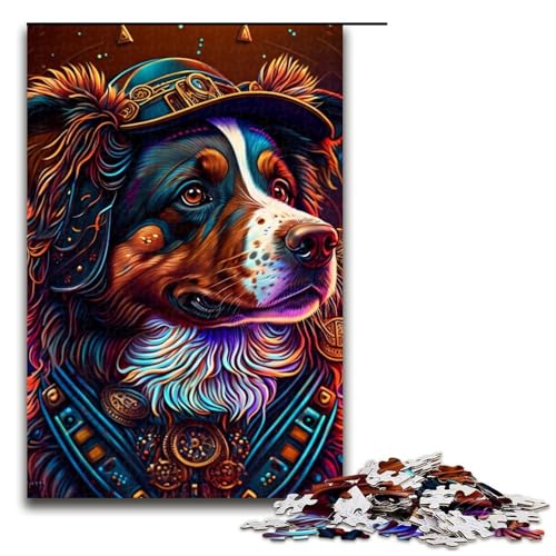 Puzzle für Erwachsene, 1000 Teile, Steampunk-Border-Collie-Puzzles für Holzpuzzle, Heimdekoration, 50 x 75 cm Puzzle für Erwachsene, 1000 Teile, Steampunk-Border-Collie-Puzzles für Holzpuzzle, Heimdekoration, 50 x 75 cm von WGLINGX