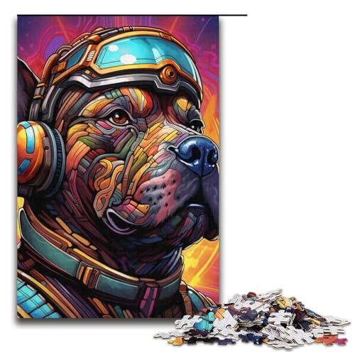 Puzzle für Erwachsene, 1000 Teile, Steampunk Staffordshire Terrier, Präzisionsschnitt-Puzzle, tolle Geschenke für Weihnachten, 37,6 x 26,9 cm Puzzle für Erwachsene, 1000 Teile, Steampunk Staffordshire Terrier, Präzisionsschnitt-Puzzle, tolle Geschenke für Weihnachten, 37,6 x 26,9 cm von WGLINGX