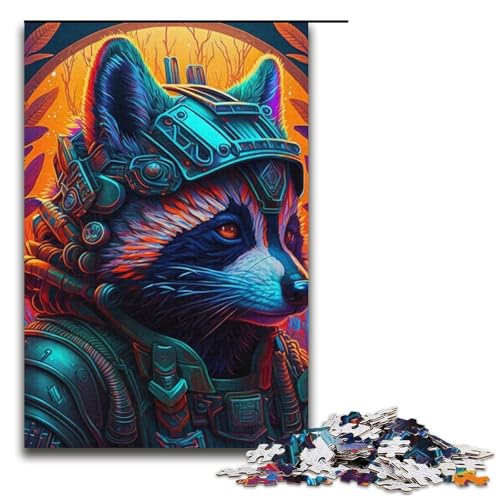 Puzzle für Erwachsene, 1000 Teile, Steampunk-Waschbär-Puzzle für Erwachsene, Kartonpuzzle, Lernspiel, 14,96 x 10,24 Zoll von WGLINGX