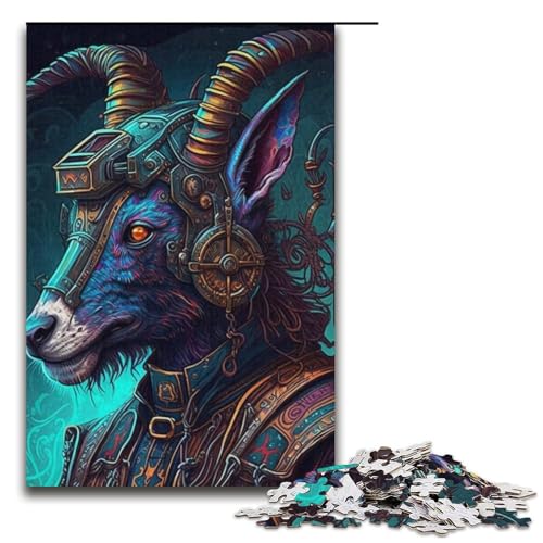 Puzzle für Erwachsene, 1000 Teile, Steampunk-Ziegen-Puzzle für Erwachsene, Kartonpuzzle, lustiges Geschenk, 14,96 x 10,24 Zoll Puzzle für Erwachsene, 1000 Teile, Steampunk-Ziegen-Puzzle für Erwachsene, Kartonpuzzle, lustiges Geschenk, 14,96 x 10,24 Zoll von WGLINGX