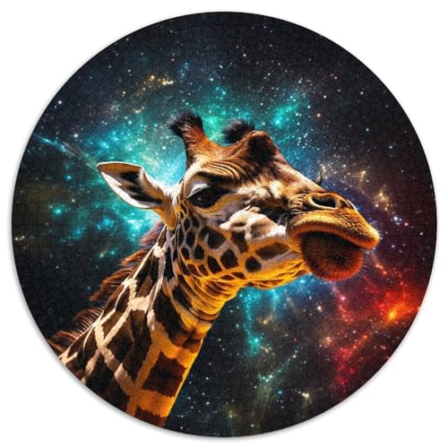 Puzzle für Erwachsene, 1000 Teile, Sterntier-Giraffe, Papierpuzzle, anspruchsvolles DIY-Dekorationsspiel, interaktives Familienspielzeug (67,5 x 67,5 cm) von WGLINGX