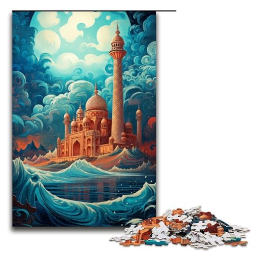 Puzzle für Erwachsene, 1000 Teile, Taj Mahal, Segeln auf der Welle, anspruchsvolles Spielspielzeug für die Heimdekoration (Größe 50 x 75 cm) von WGLINGX