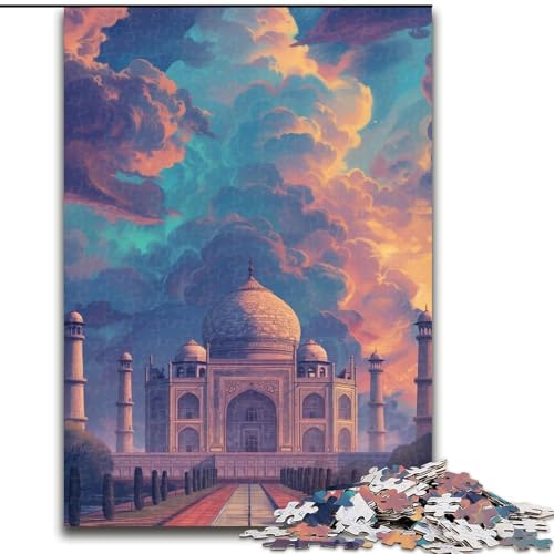 Puzzle für Erwachsene, 1000 Teile, Taj Mahal, Unmögliches Puzzle für Erwachsene, Heimdekorationsgeschenk, Denkspiel (Größe 26x38cm) von WGLINGX
