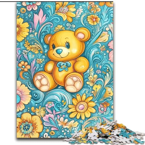 Puzzle für Erwachsene, 1000 Teile, Teddybär, 1000 Teile, Puzzle für den Familienspieleabend, Heimdekoration und Gehirntrainingsgeschenk (Größe 50x75cm) von WGLINGX