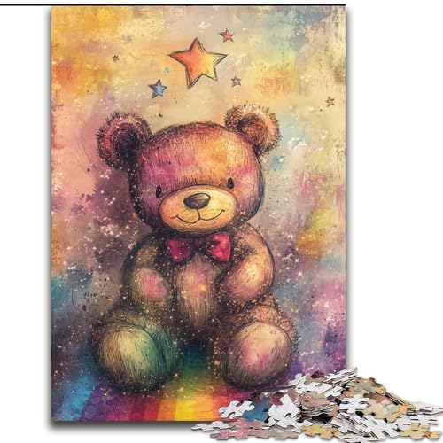 Puzzle für Erwachsene, 1000 Teile, Teddybär-Puzzle, 1000 Teile für Erwachsene, interaktives Familienspiel, geeignet für Kinder ab 14 Jahren (Größe 26x38cm) von WGLINGX