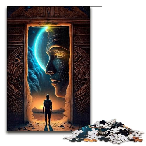 Puzzle für Erwachsene, 1000 Teile, The Gatekeeper, das Puzzle Weihnachtswunschliste mit Weihnachtsmann (Größe 50 x 75 cm) von WGLINGX