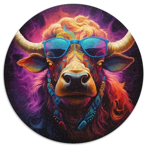 Puzzle für Erwachsene, 1000 Teile, Tier-Büffel-Papierpuzzle, Familienaktivitätsspiel für Teenager, anspruchsvolles Denkspiel (67,5 x 67,5 cm) von WGLINGX