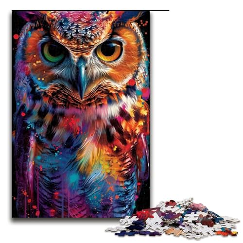 Puzzle für Erwachsene, 1000 Teile, Tier-Eule, Familiendekoration, 50 x 75 cm von WGLINGX