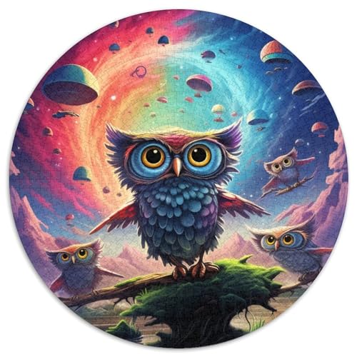 Puzzle für Erwachsene, 1000 Teile, Tier-Eulen-Puzzle aus Karton mit interaktivem Familienspiel, Kinder ab 14 Jahren (67,5 x 67,5 cm) von WGLINGX