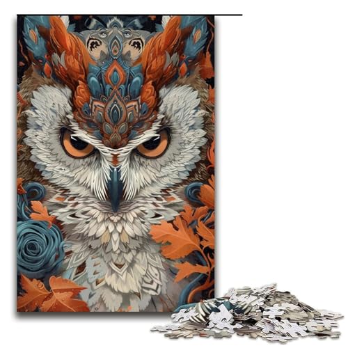 Puzzle für Erwachsene, 1000 Teile, Tier-Eulen-Puzzle für die Heimdekoration, 50 x 75 cm von WGLINGX