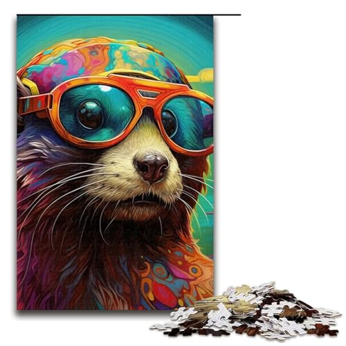 Puzzle für Erwachsene, 1000 Teile, Tier-Otter-Puzzle für Erwachsene, anspruchsvolles Spiel, 75 x 50 cm von WGLINGX