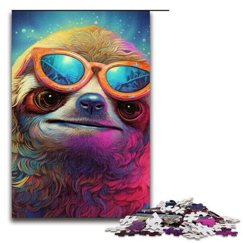 Puzzle für Erwachsene, 1000 Teile, Tierfaultier-Puzzle für Erwachsene, anspruchsvolles Spiel, 75 x 50 cm von WGLINGX