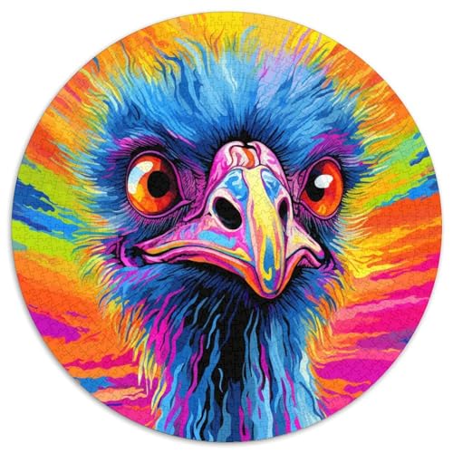 Puzzle für Erwachsene, 1000 Teile, Tierkunst, Straußenpuzzle für Erwachsene, anspruchsvolles Denkspiel, Familienaktivität, Heimdekoration, (67,5 x 67,5 cm) von WGLINGX
