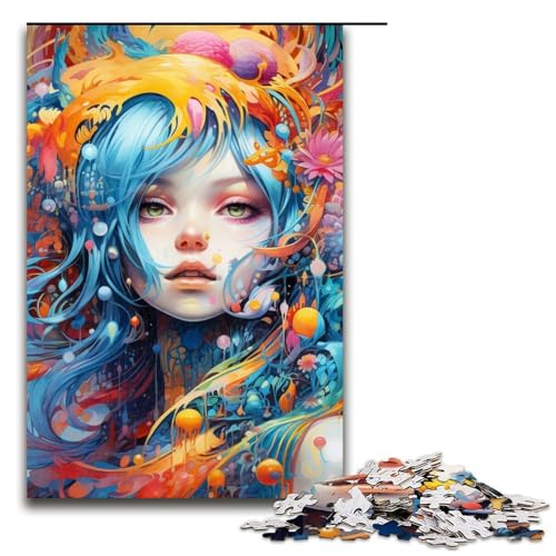 Puzzle für Erwachsene, 1000 Teile, Tiermädchen-Puzzle für Erwachsene, anspruchsvolles Spiel, 75 x 50 cm von WGLINGX