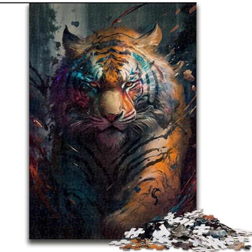 Puzzle für Erwachsene, 1000 Teile, Tiger, Unmögliches Puzzle für Erwachsene, Heimdekorationsgeschenk, Denkspiel (Größe 50x75cm) von WGLINGX