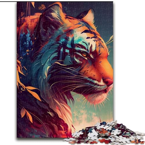 Puzzle für Erwachsene, 1000 Teile, Tiger, buntes Holzpuzzle, Geburtstage, Weihnachten, Halloween, Erntedankfest, Ostern, Größe 50x75cm Puzzle für Erwachsene, 1000 Teile, Tiger, buntes Holzpuzzle, Geburtstage, Weihnachten, Halloween, Erntedankfest, Ostern, Größe 50x75cm von WGLINGX