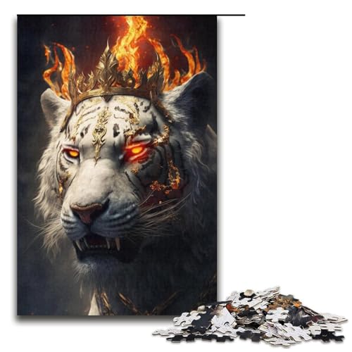 Puzzle für Erwachsene, 1000 Teile, Tiger-Familienspaß, lustige Puzzles für Jugendliche ab 14 Jahren, 38,1 x 26,9 cm von WGLINGX