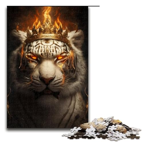 Puzzle für Erwachsene, 1000 Teile, Tiger-Familienspaß, mit passendem Poster und Quizblatt, 50 x 75 cm Puzzle für Erwachsene, 1000 Teile, Tiger-Familienspaß, mit passendem Poster und Quizblatt, 50 x 75 cm von WGLINGX