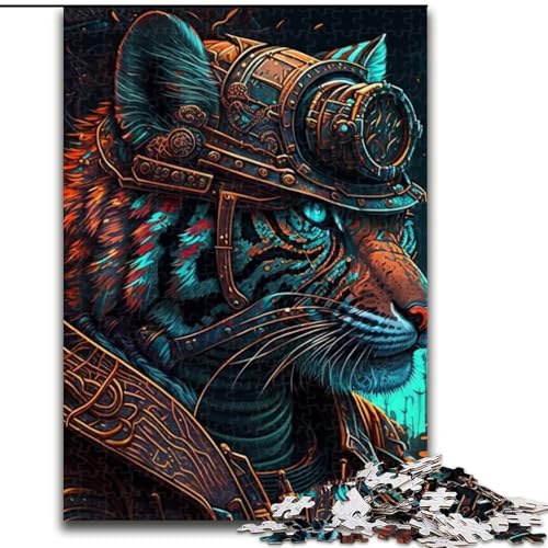 Puzzle für Erwachsene, 1000 Teile, Tiger-Krieger-Puzzle, ideales Weihnachts- oder Geburtstagsgeschenk, Partyspiel-Spielzeug (Größe 50x75cm) von WGLINGX