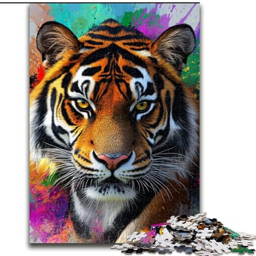 Puzzle für Erwachsene, 1000 Teile, Tiger-Puzzle, 1000 Teile für Erwachsene, Lernspiele, Heimdekoration (Größe 26x38cm) von WGLINGX
