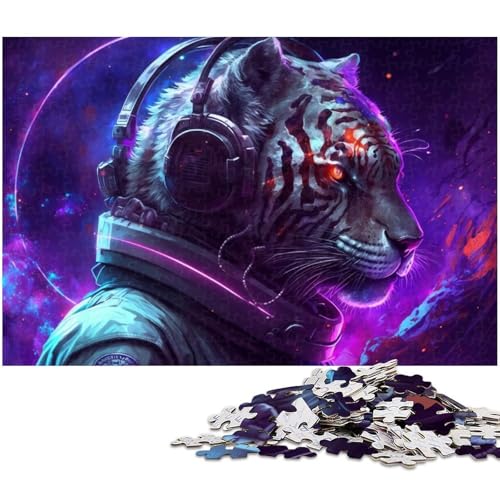 Puzzle für Erwachsene, 1000 Teile, Tiger-Puzzle für Erwachsene, Holzpuzzle, Heimkunst-Dekor (Größe 50 x 75 cm) von WGLINGX